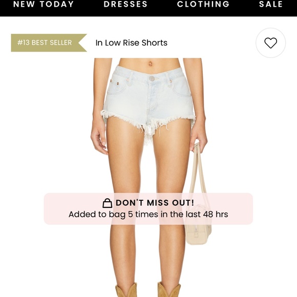 Bonitas Low Waist Denim Short One Teaspoon brand: One Teaspoon Size 26 - Picture 3 of 6